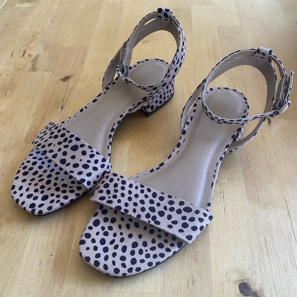 Animal print low chunky heel sandal